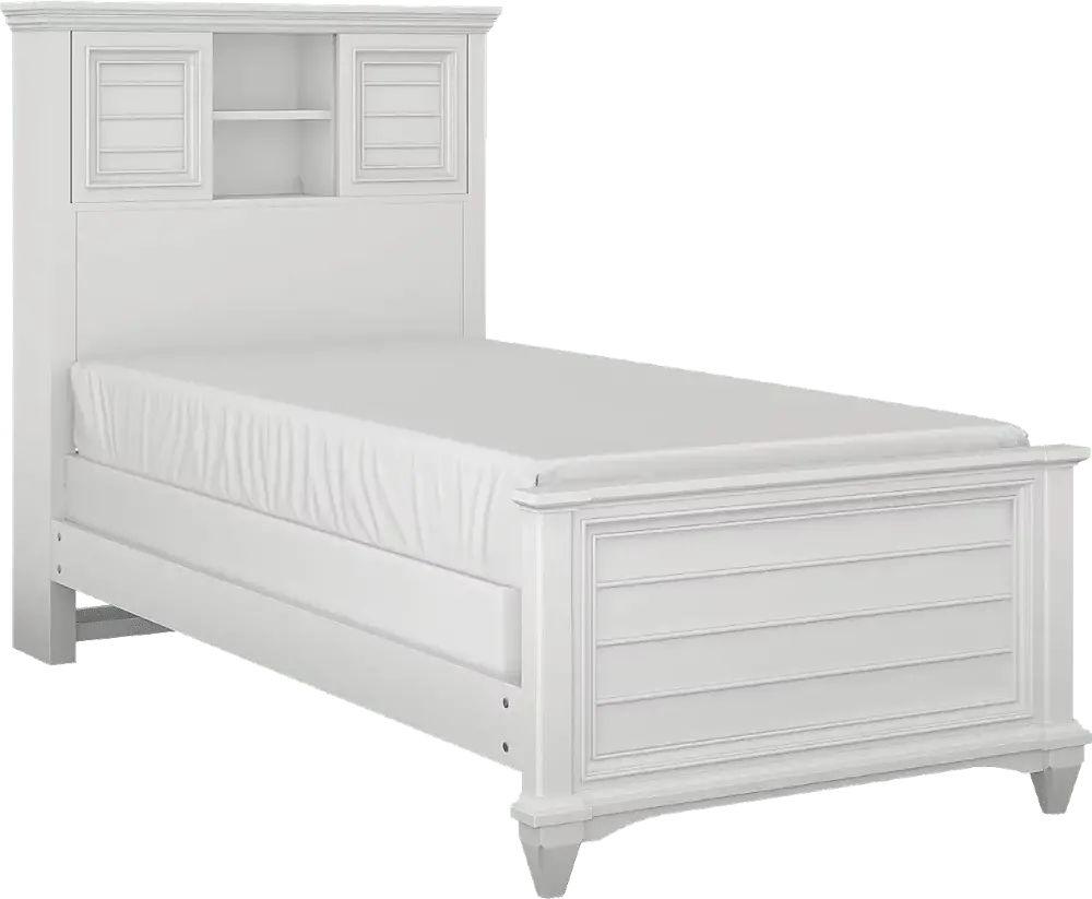 Harbor Hut White Twin Bookcase Bed with Trundle-1