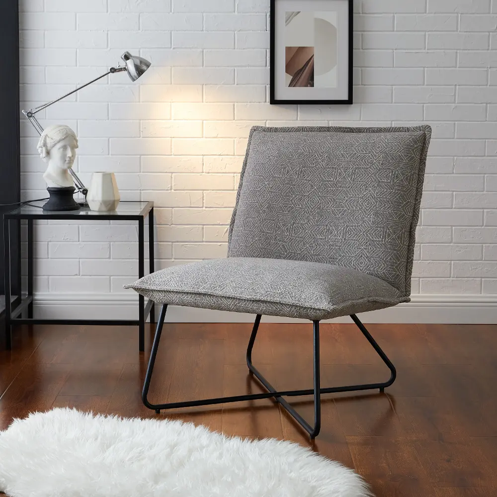 Casual Gray Armless Accent Chair - Kenny-1