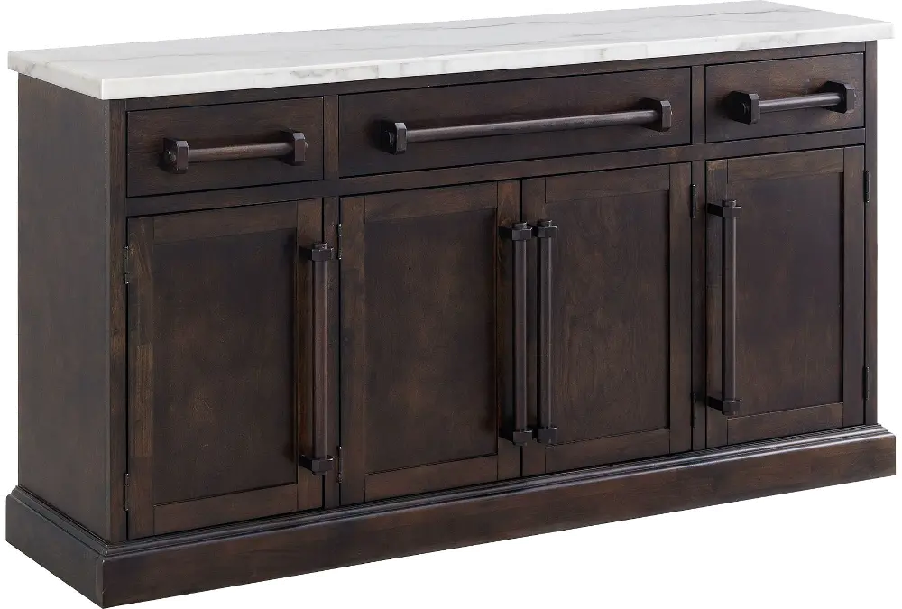 Manor Gate Dark Brown and Marble Buffet-1
