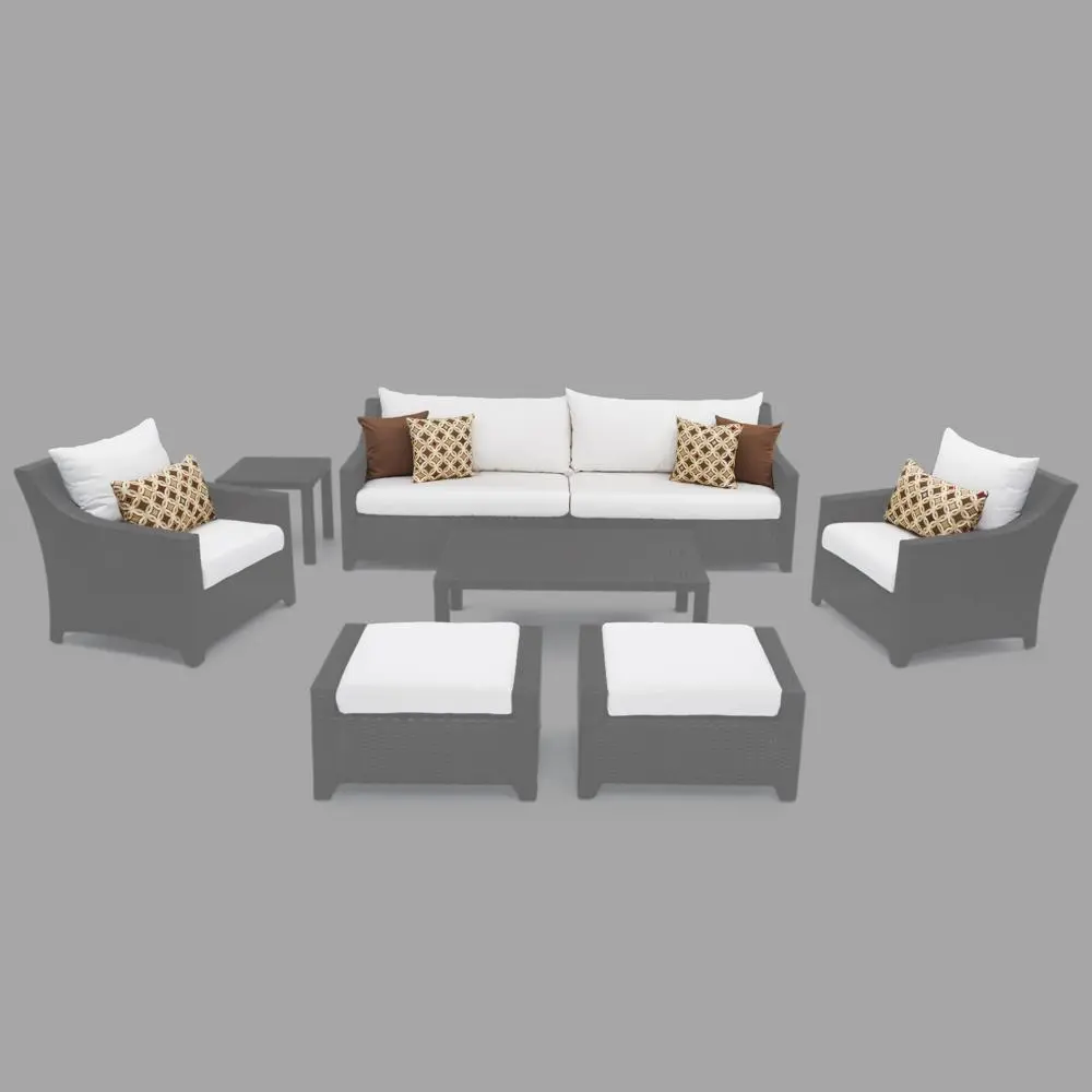8 Piece Patio Cushion Replacement Set - White-1