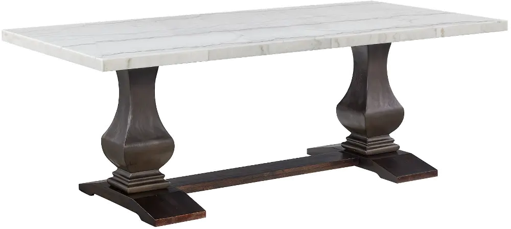 Manor Gate Dark Brown and Marble Dining Table-1