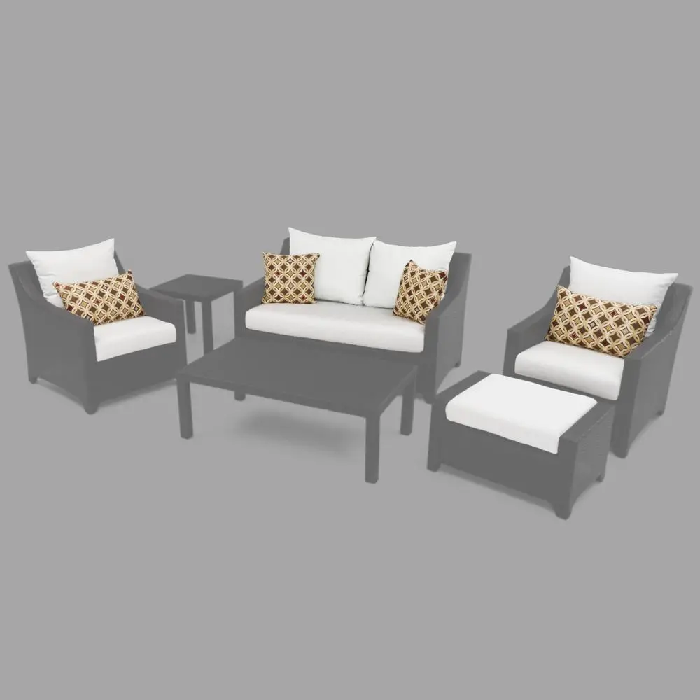 6 Piece Patio Set Cushion Replacement Covers - Moroccan Cream-1