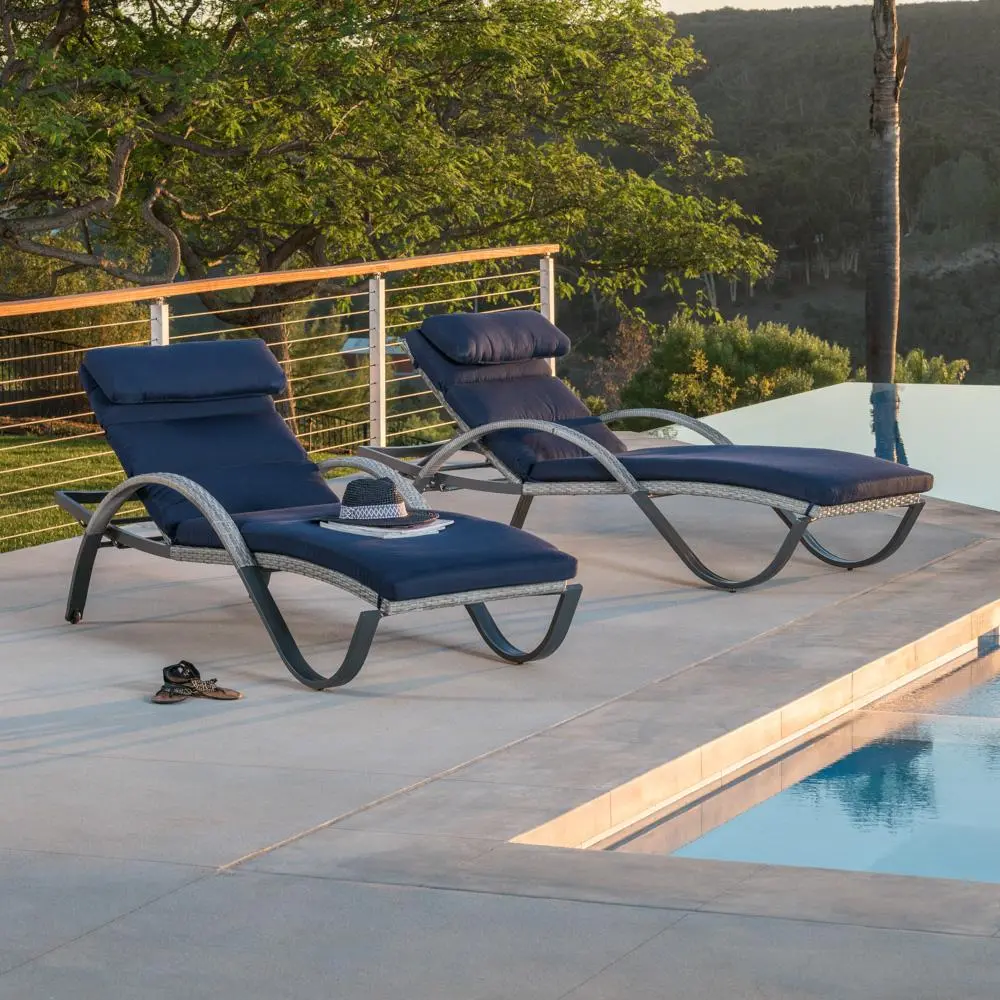 Cannes Navy Chaise Lounge Set-1