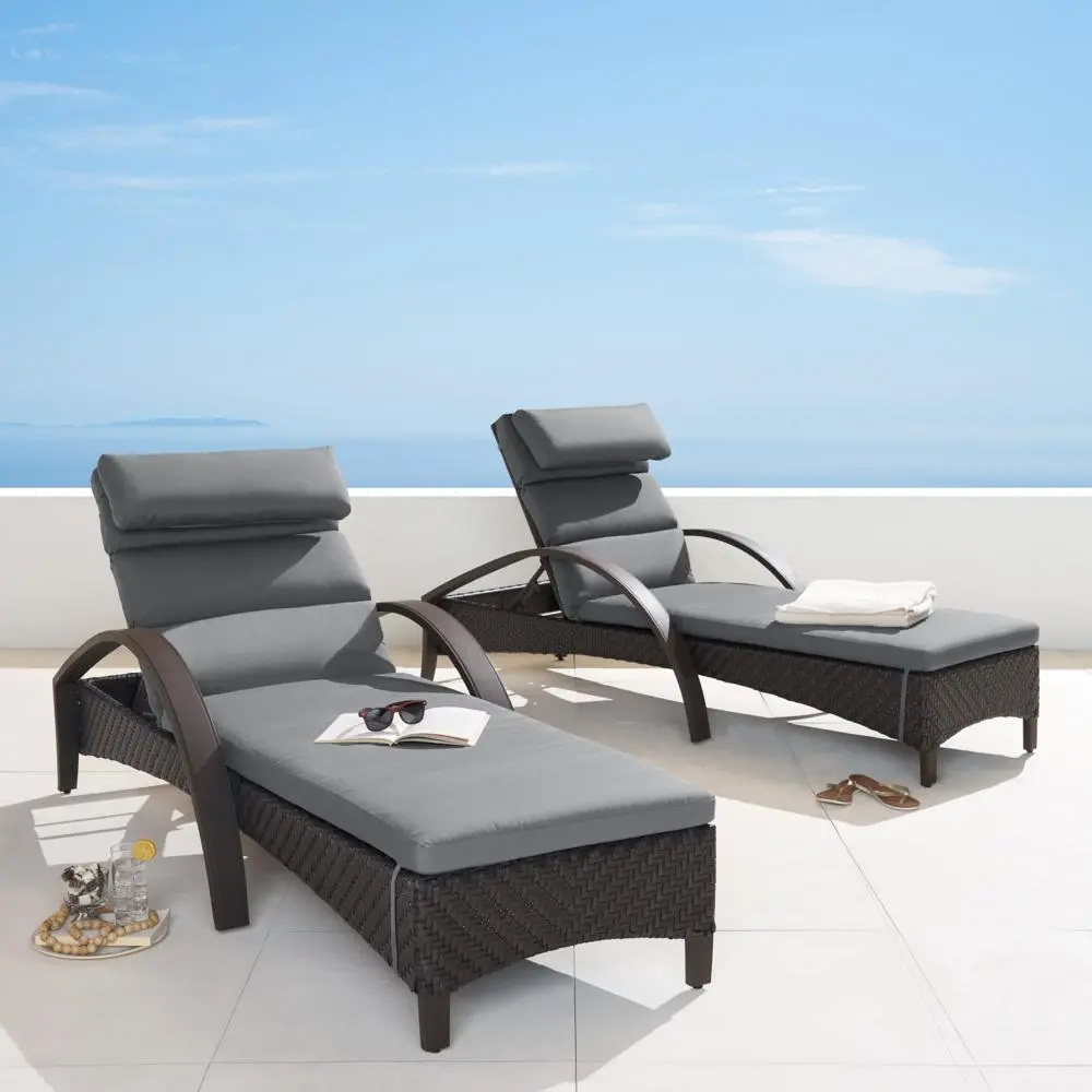 Barcelo Gray Patio Chaise Loungers-1