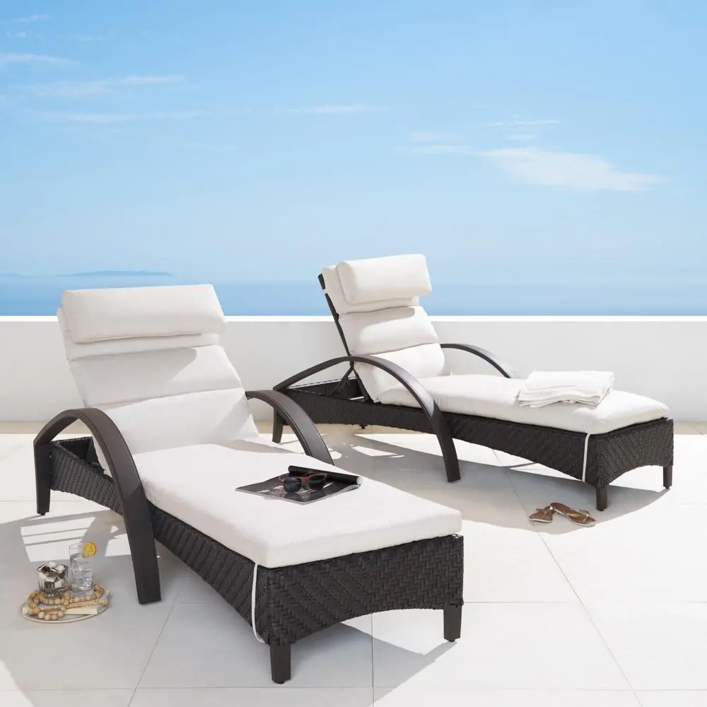 Cream and Espresso Chaise Lounges - Bacelo-1