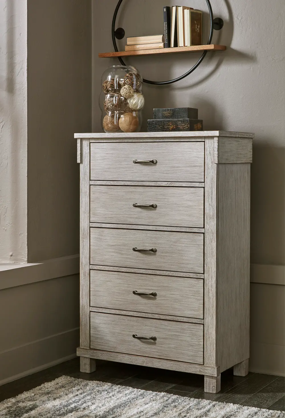 Nannie Weathered White Chest of Drawers-1