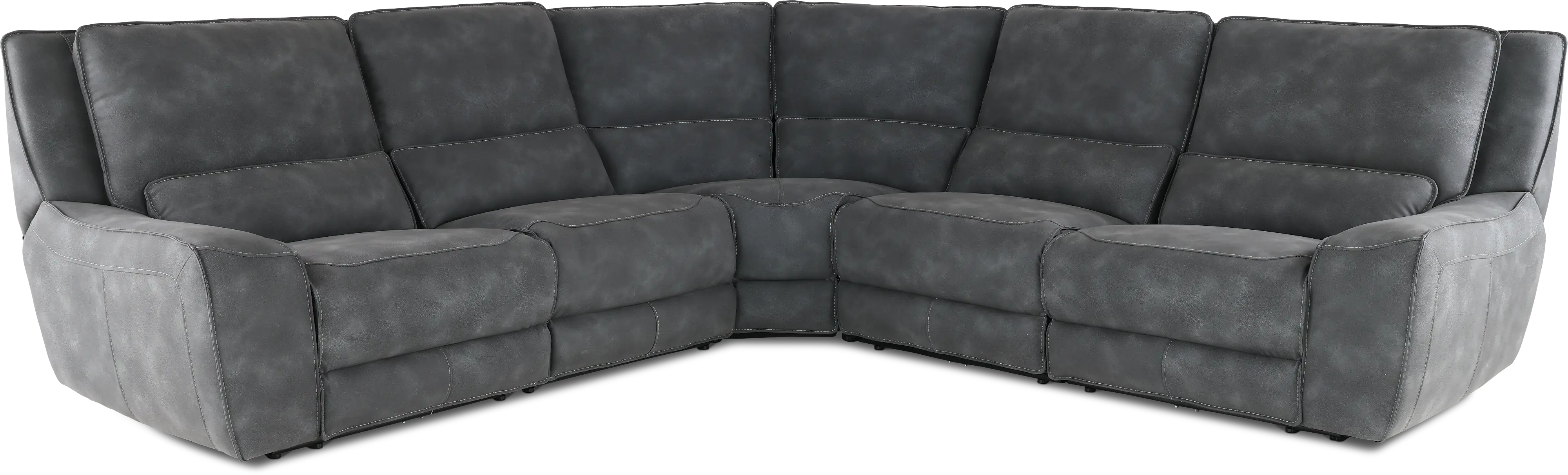 Curved discount reclining sectional