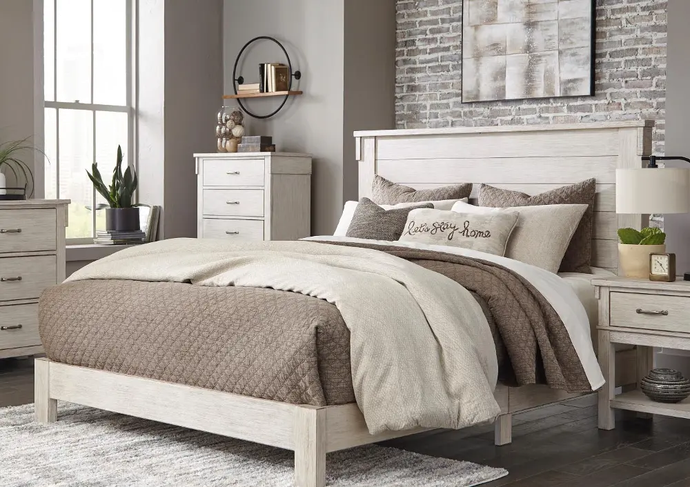 Nannie Weathered White Queen Bed-1