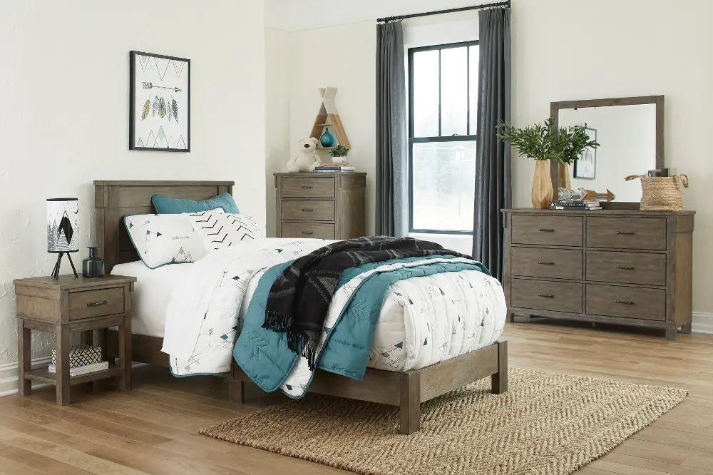 Ora Brown Twin Bed-1