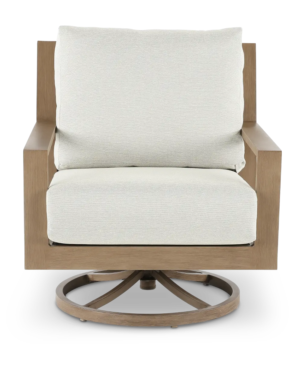 Monterey Cream Patio Swivel Lounge Chair-1
