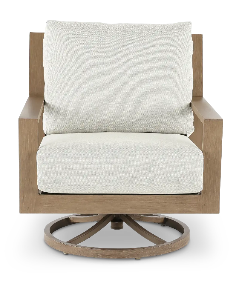 Monterey Cream Patio Swivel Lounge Chair