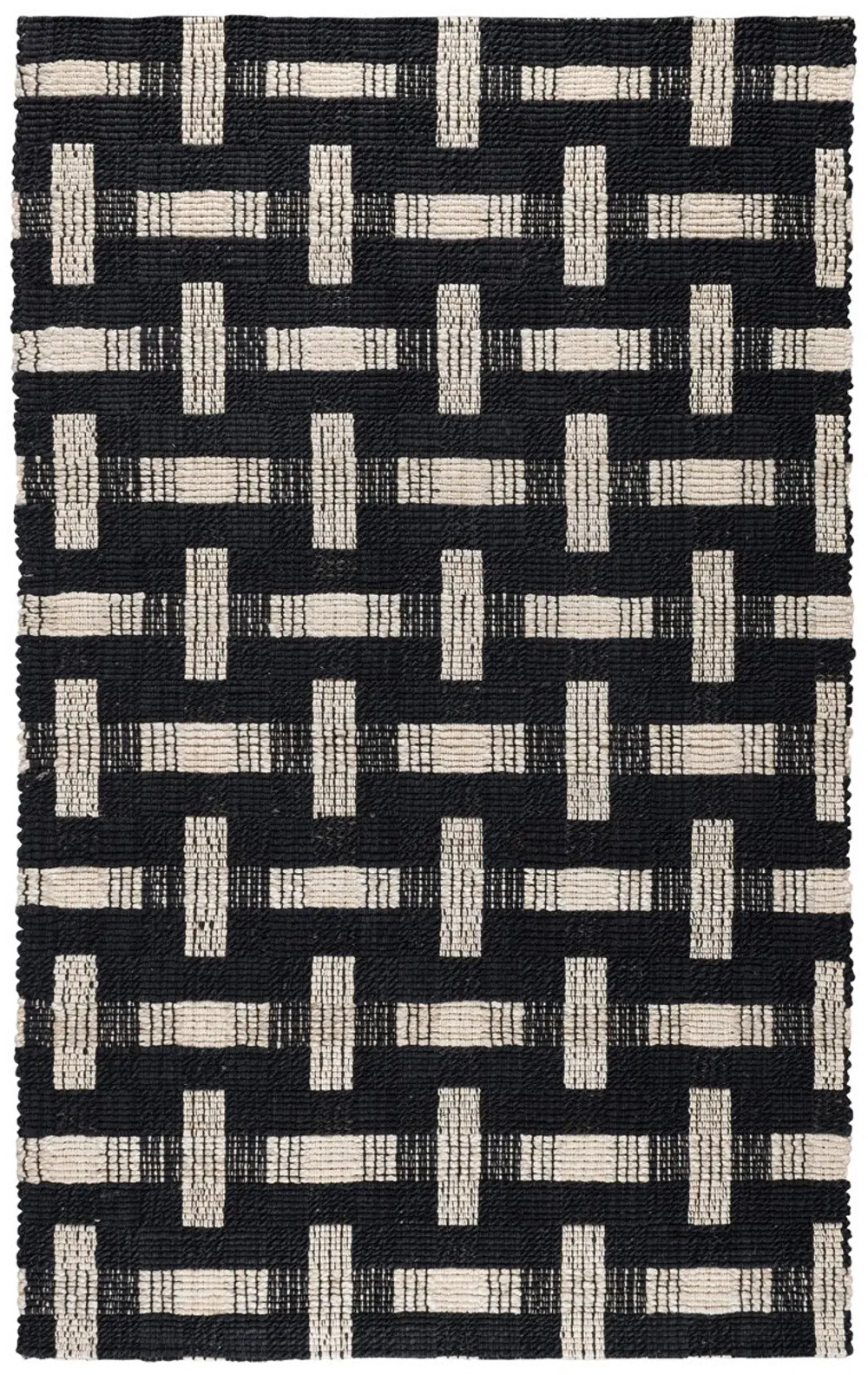 Preston 5 x 8 Black and Ivory Area Rug-1