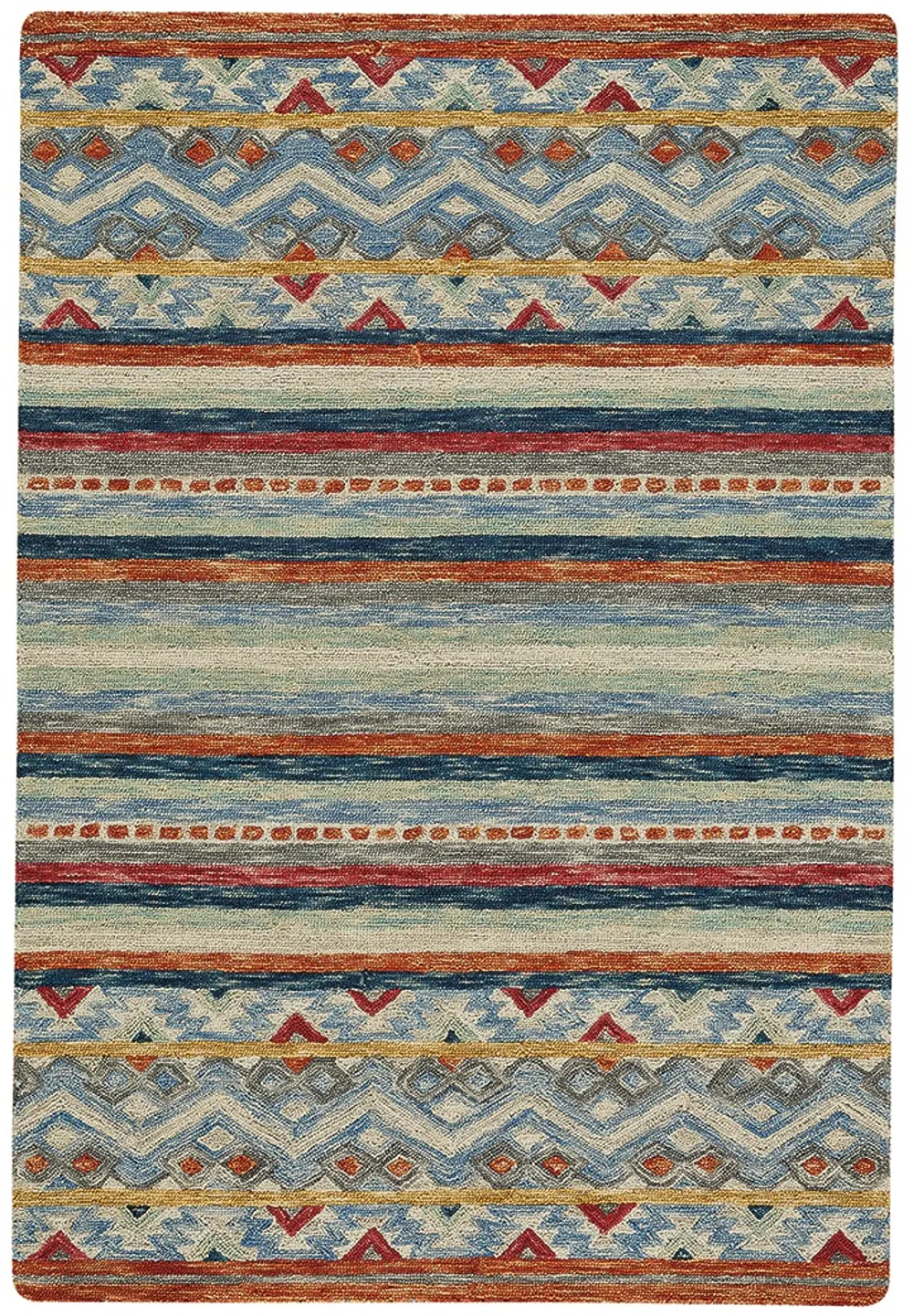 2569RS05000800985 Avanti-Kelim 5 x 8 Blue Mosaic Multicolor Area Rug-1