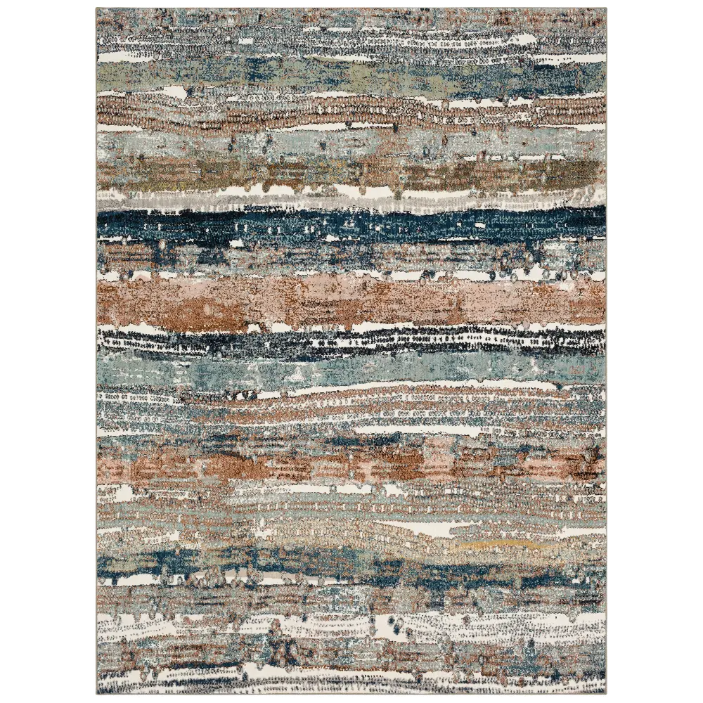 92204-60129 Epiphany 5 x 8 Blue Color Waves Area Rug-1