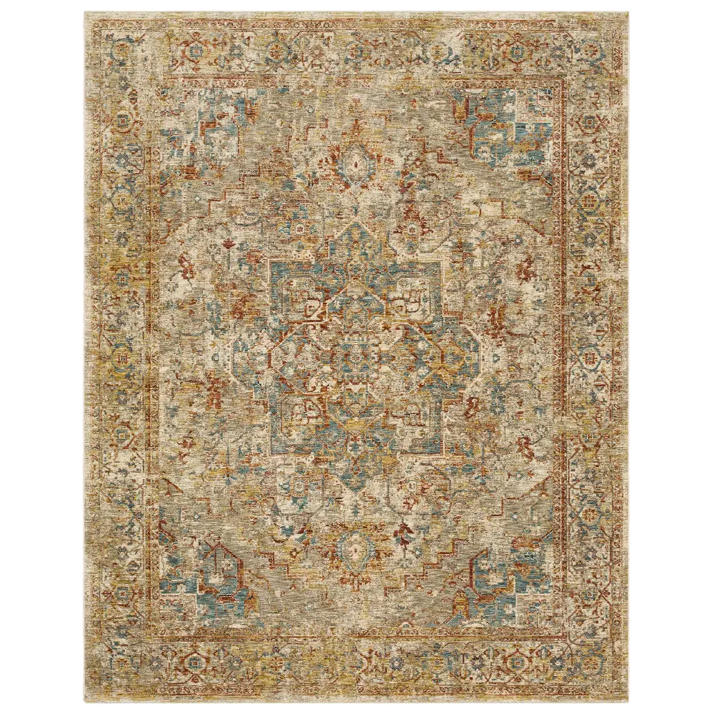 RG845-741/C-7.8X10.3 Marash 8 x 10 Ezine Gold and Cream Area Rug-1