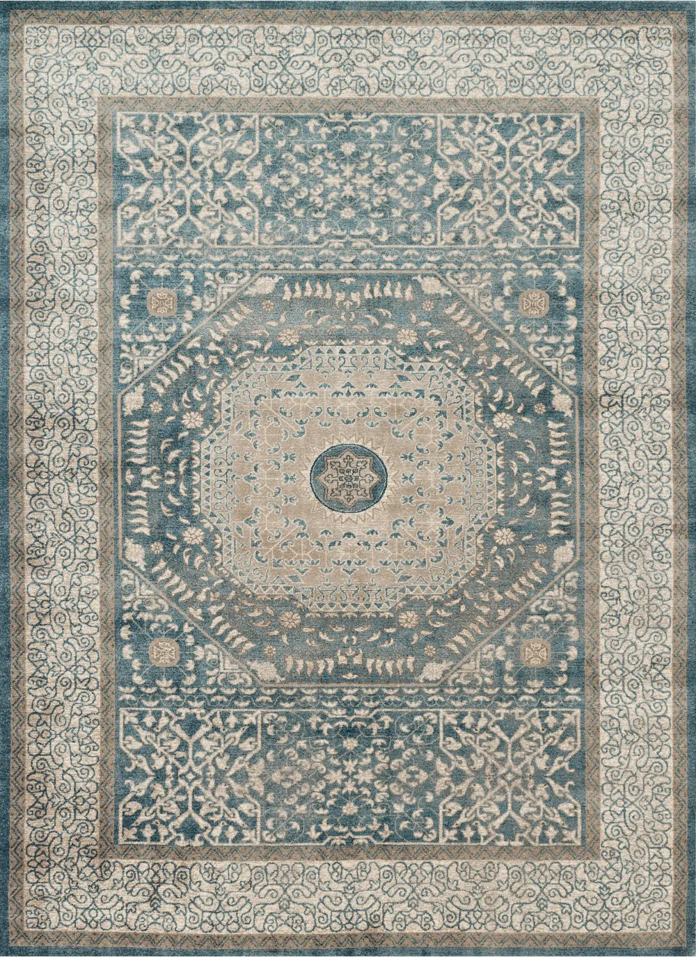 CQ-01/BL/SN-7.10X106 Century 8 x 10 Blue Sand Area Rug-1