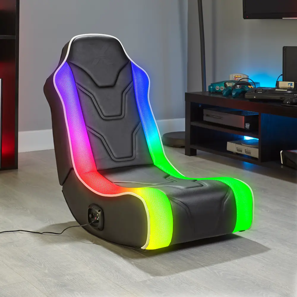Rainbow LED Floor Rocker Gaming Chair-1