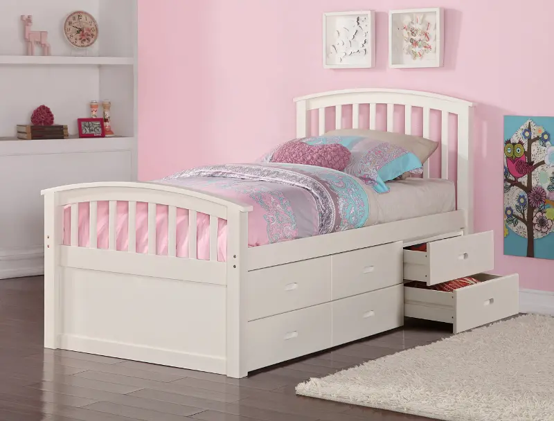 Radford White Twin Captain Bed Rc Willey, Malm Twin Bed With Storage