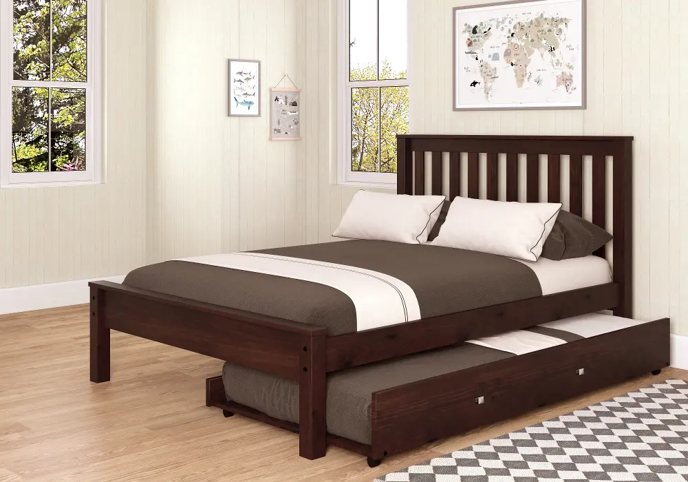 Carson Cappuccino Full Bed with Trundle-1