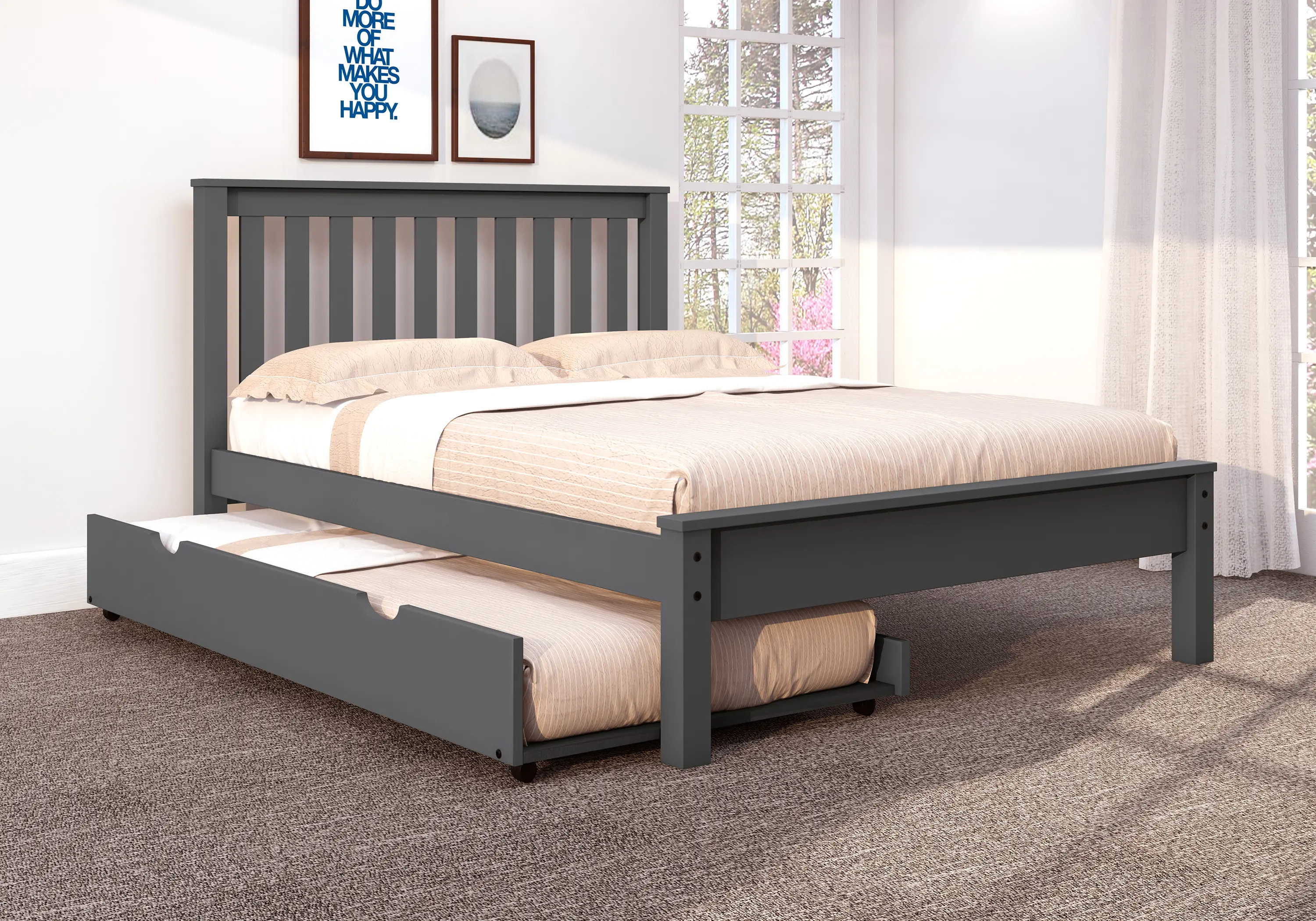 Photos - Bed Donco Trading Carson Dark Gray Full  with Trundle 500-FDG 503-DG