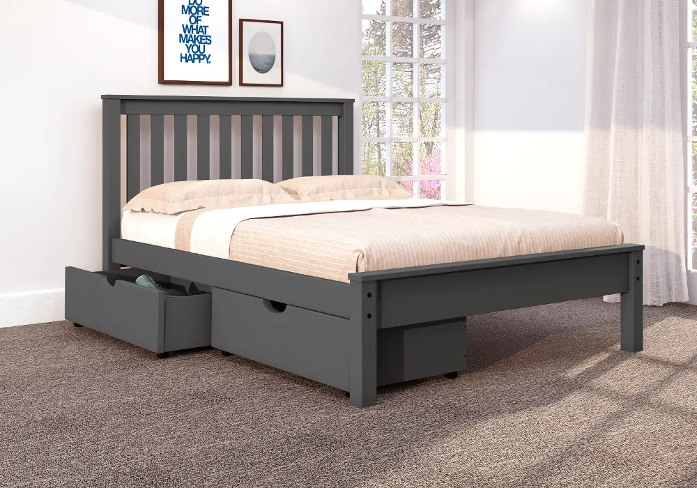Carson Dark Gray Full Bed with Dual Underbed Drawers-1