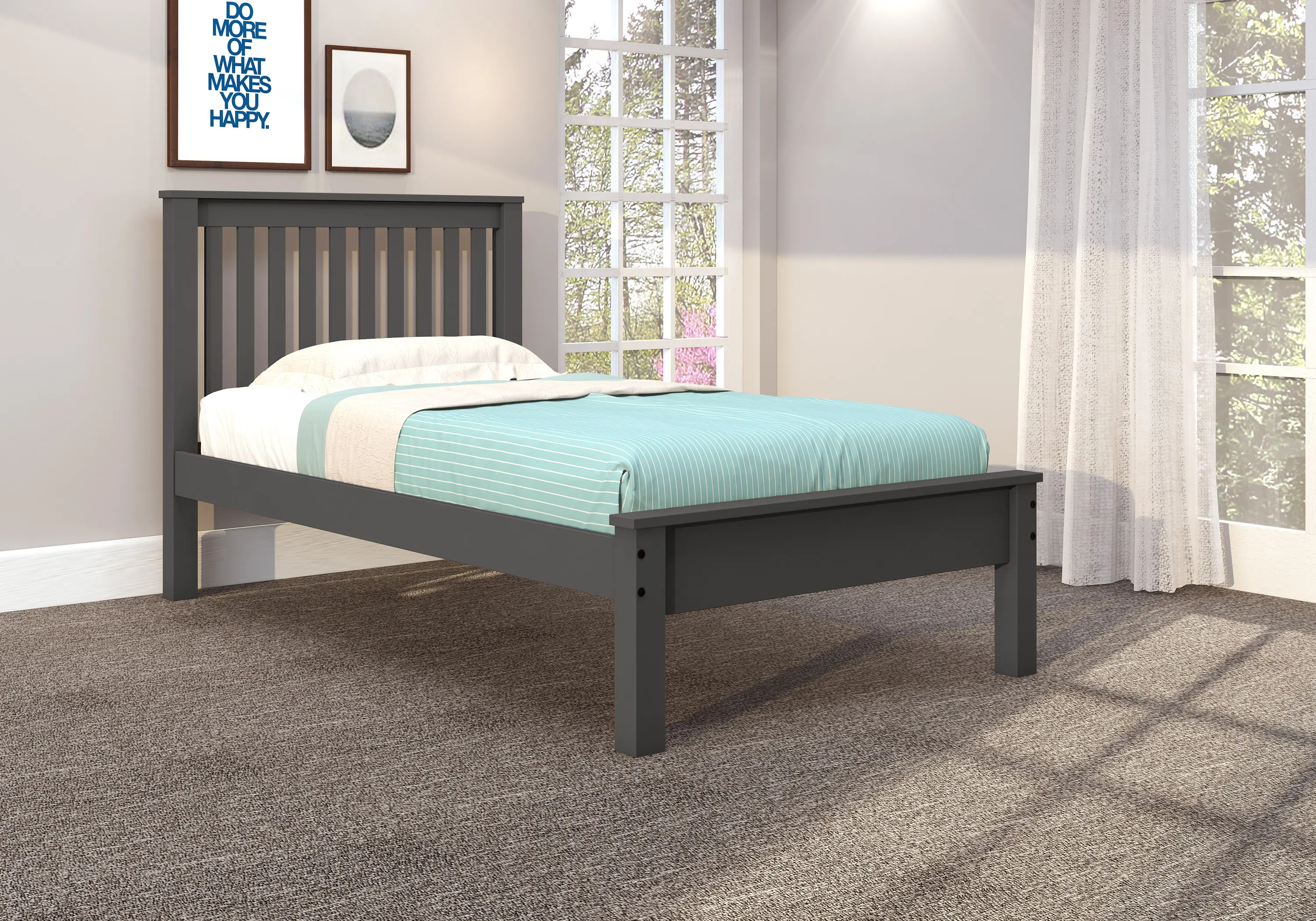 Photos - Bed Donco Trading Carson Dark Gray Twin  500-TDG