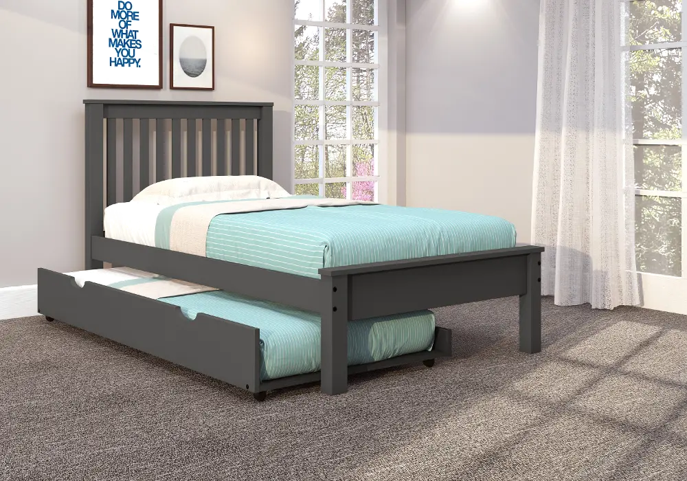 Carson Dark Gray Twin Bed with Trundle-1