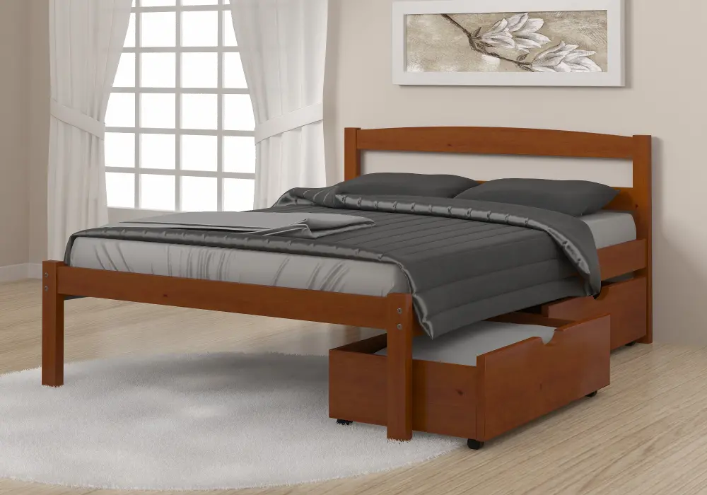 Sierra Light Espresso Full Bed with Dual Underbed Drawers-1