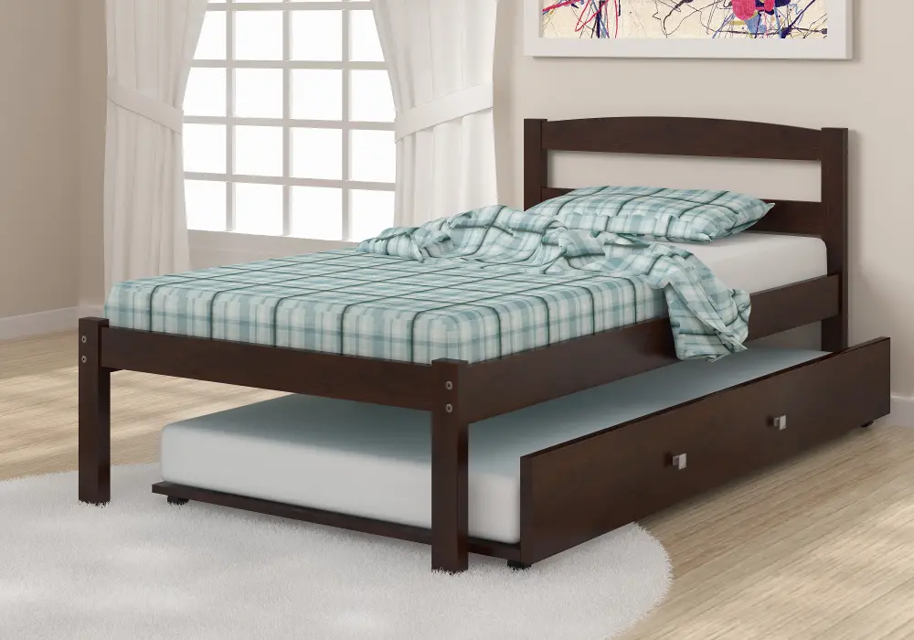 Sierra Dark Cappuccino Twin Bed with Trundle-1