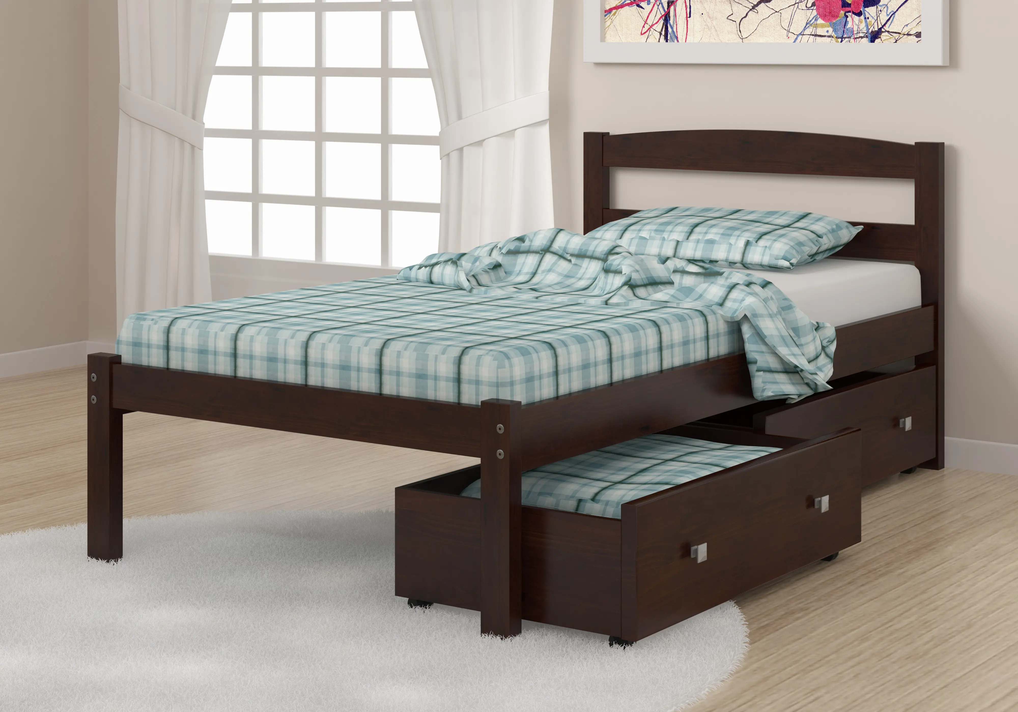 Photos - Bed Donco Trading Sierra Dark Cappuccino Twin  with Dual Underbed Drawers 5