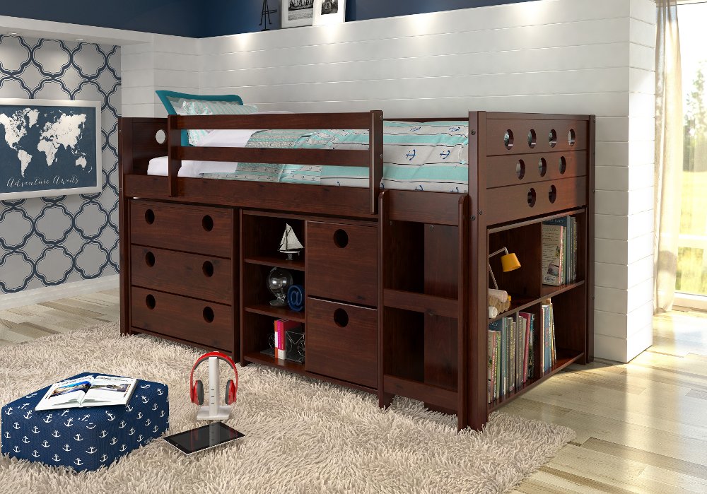 Boston Cappuccino Twin Loft Bed