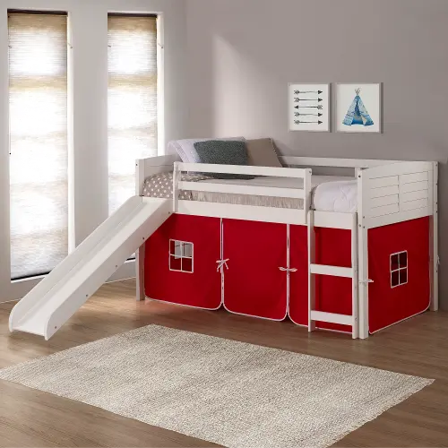 Red loft deals bed