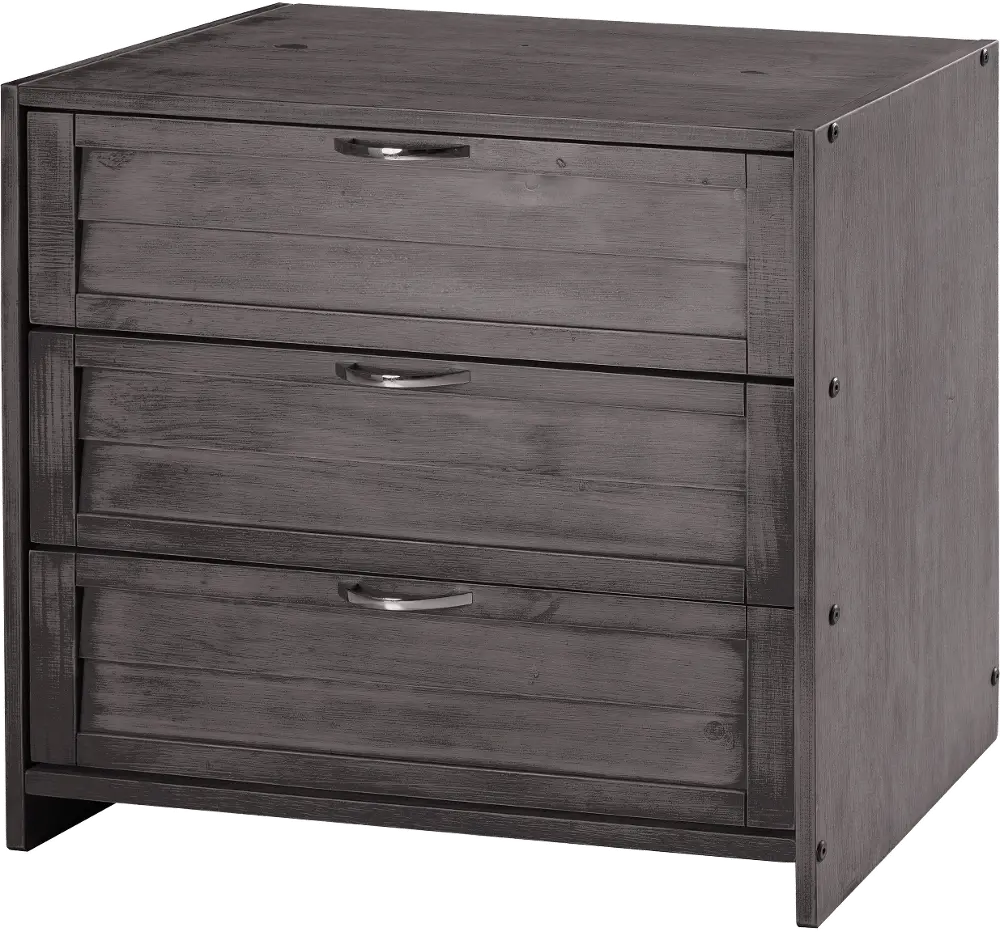 Louver Antique Gray 3-Drawer Chest-1