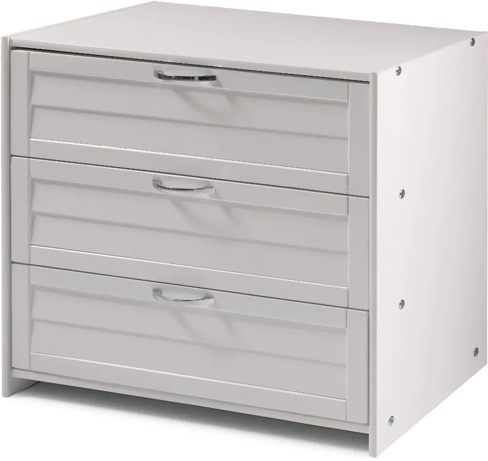 Louver White 3-Drawer Chest-1