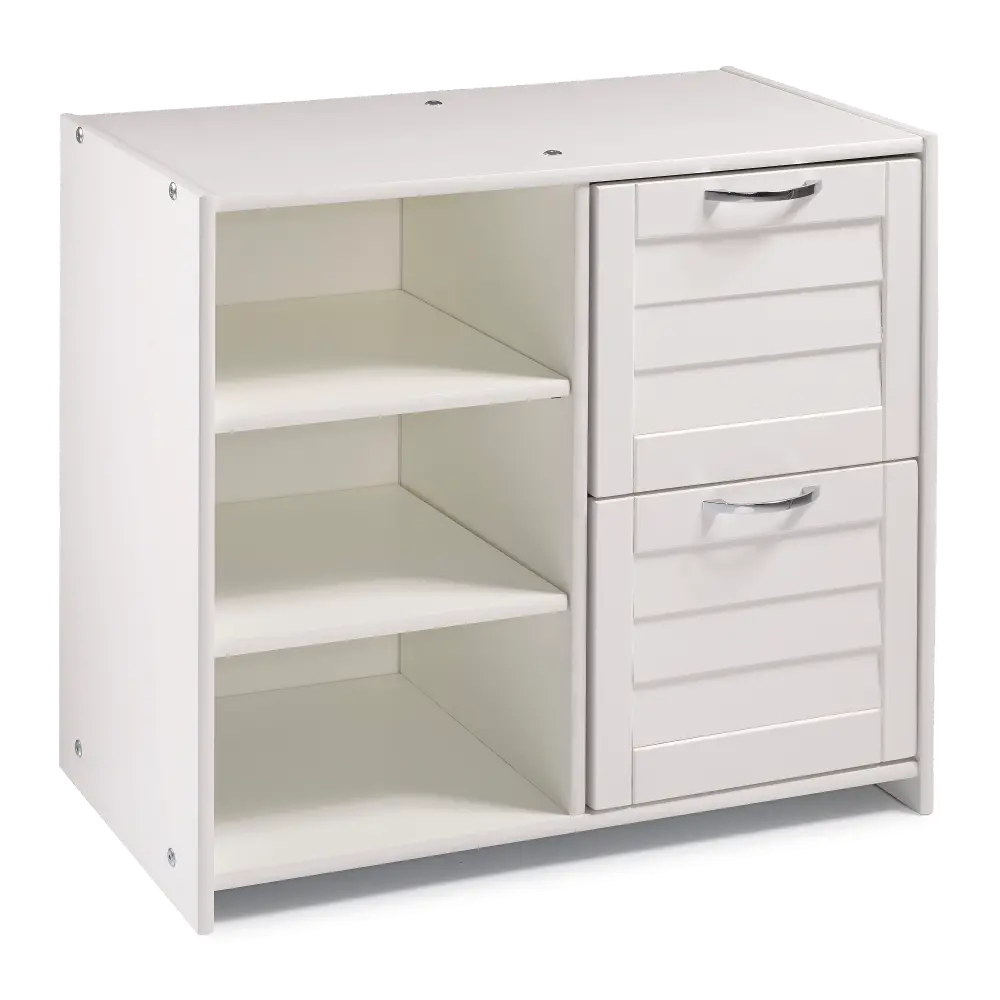 Louver White 2-Drawer Chest-1