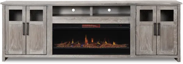 Maison Driftwood Gray Electric, How Much Electricity Does A Fireplace Tv Stand Use