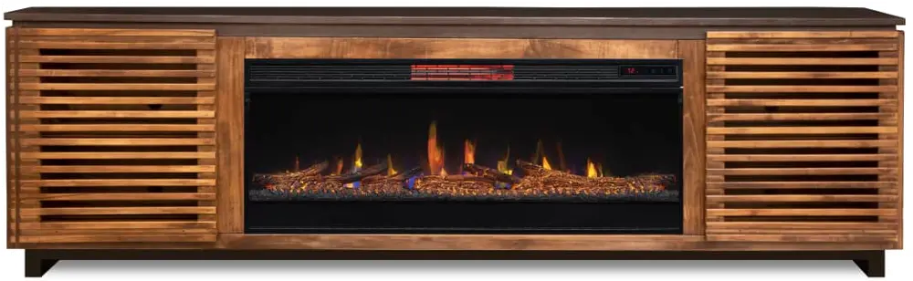 Graceland Bourbon and Black 86  Fireplace TV Stand-1