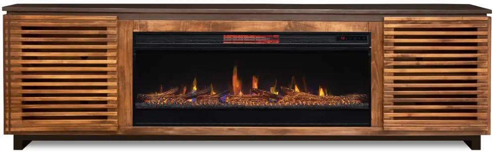 Graceland Brown and Black 86  Fireplace TV Stand-1