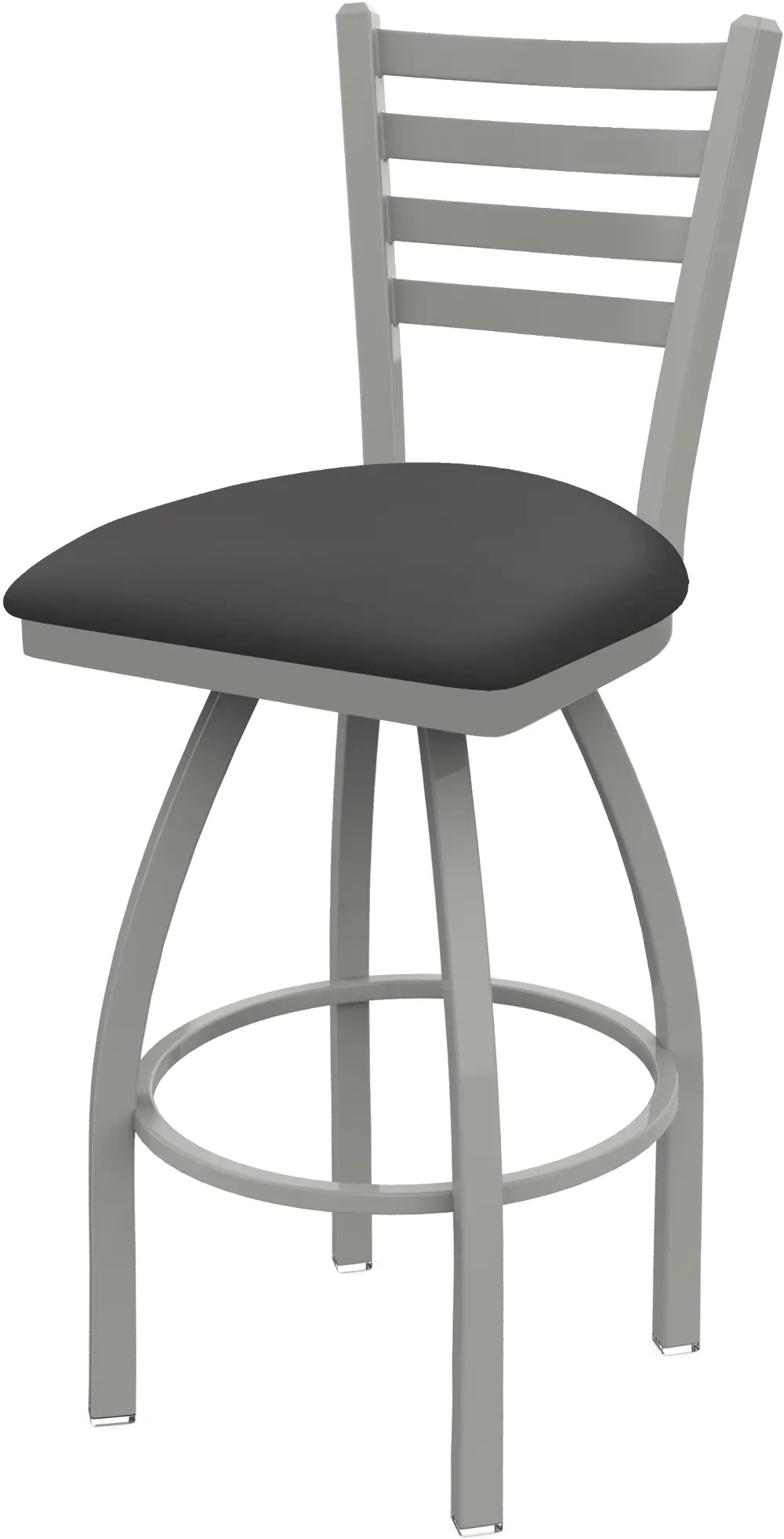 Nickel and Charcoal Swivel Counter Height Stool - Jackie-1