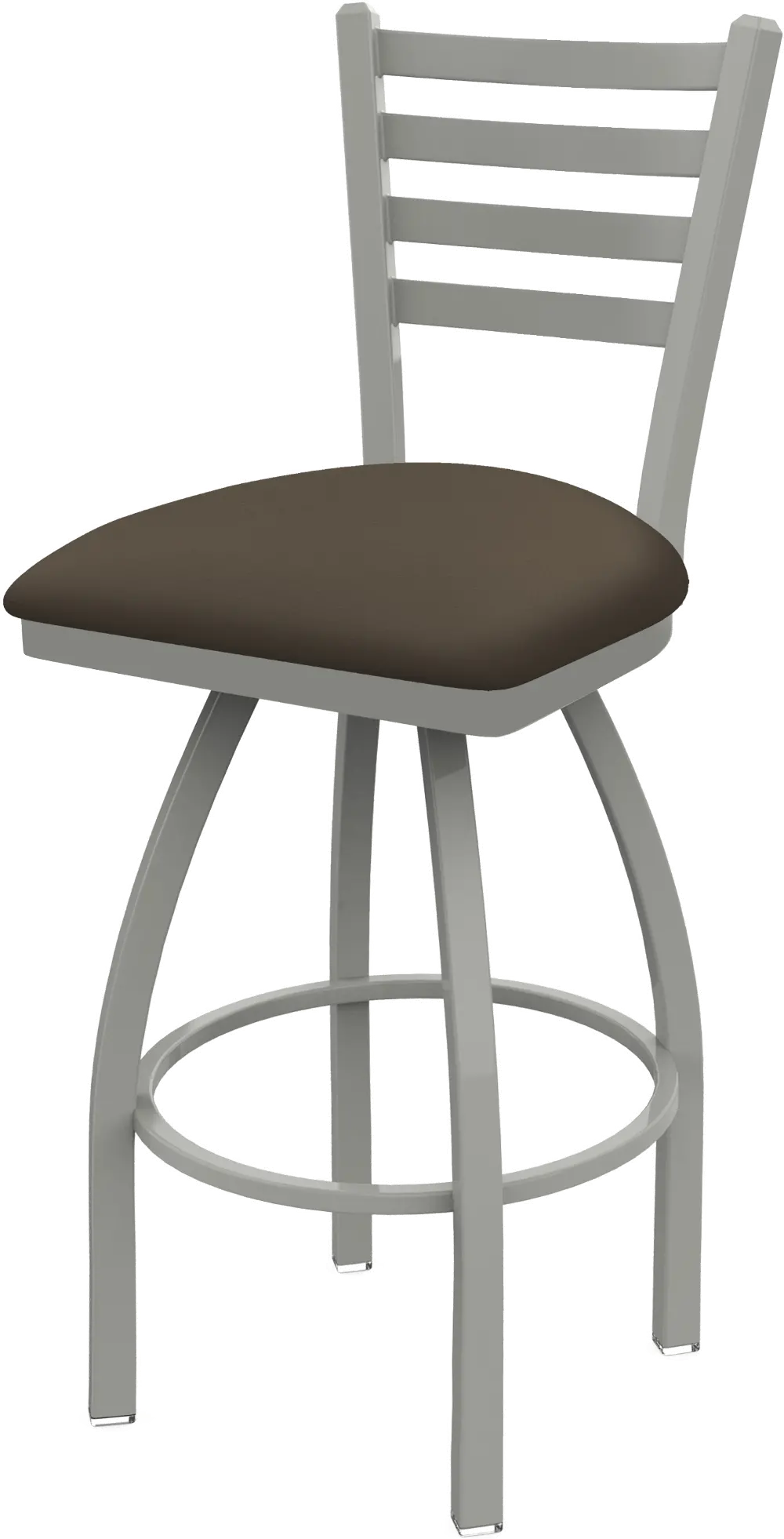 Nickel and Brown Swivel Extra Tall Bar Stool - Jackie-1