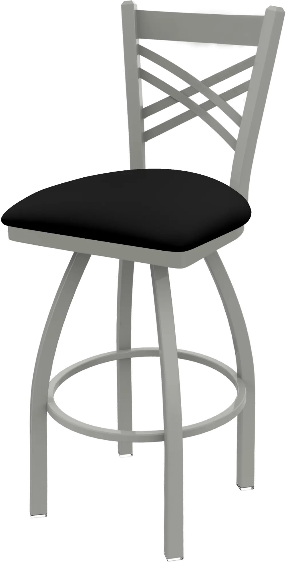 Silver and Black Swivel Counter Height Stool - Catalina-1