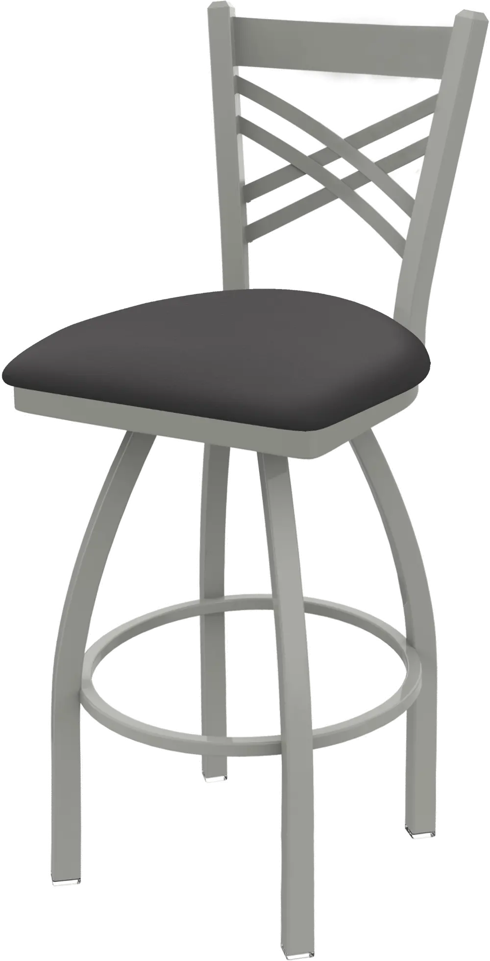 Silver and Charcoal Swivel Counter Height Stool - Catalina-1