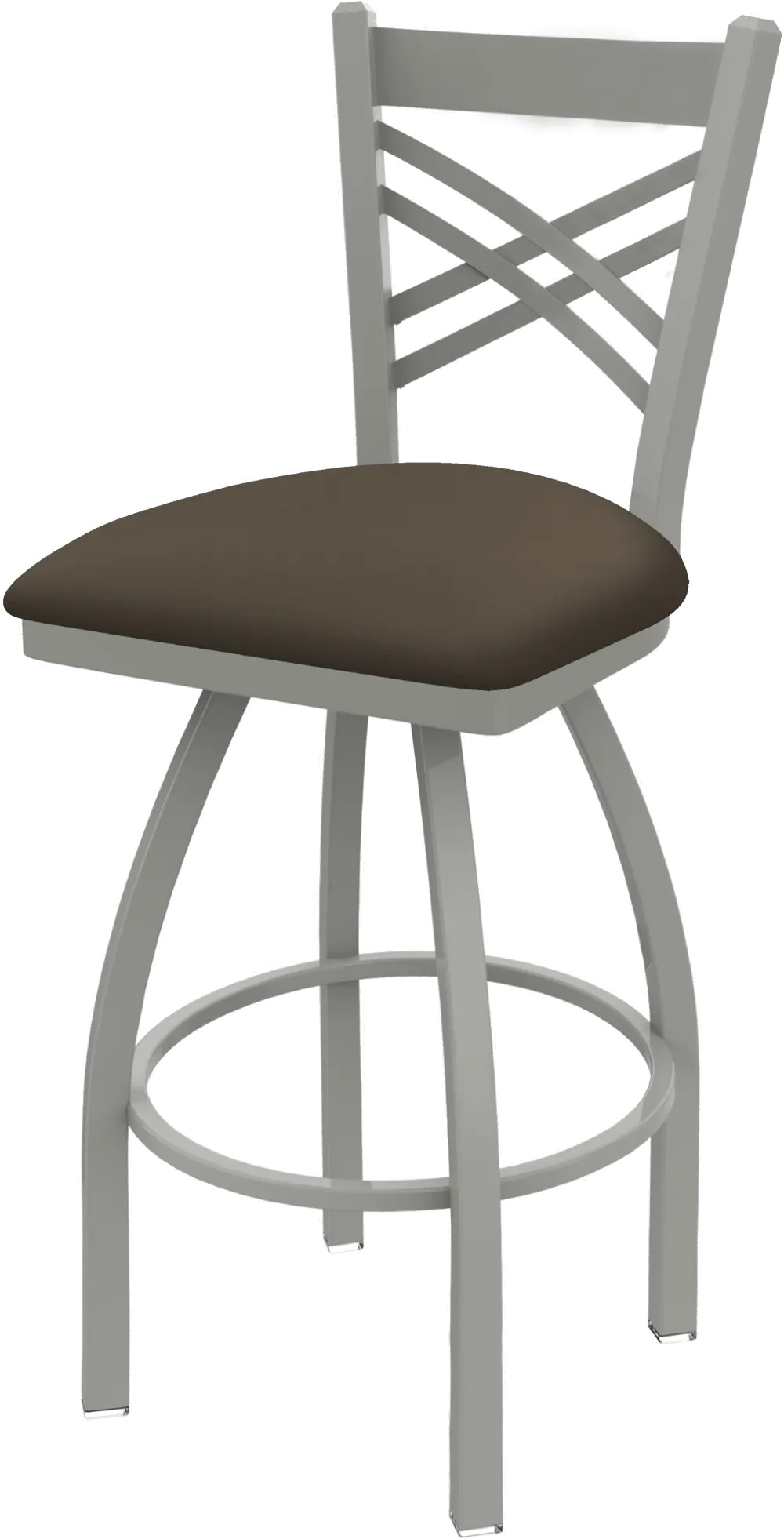 Silver and Brown Swivel Counter Height Stool - Catalina-1