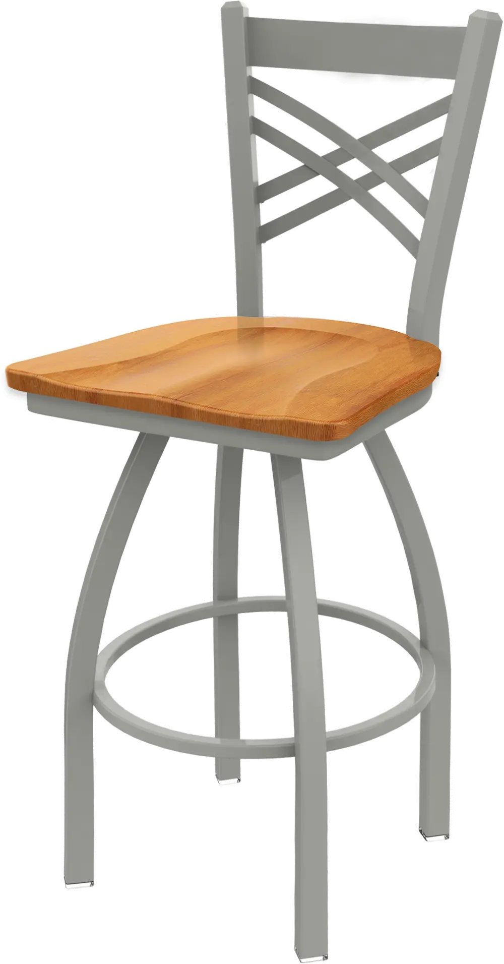 Silver and Natural Swivel Counter Height Stool - Catalina-1