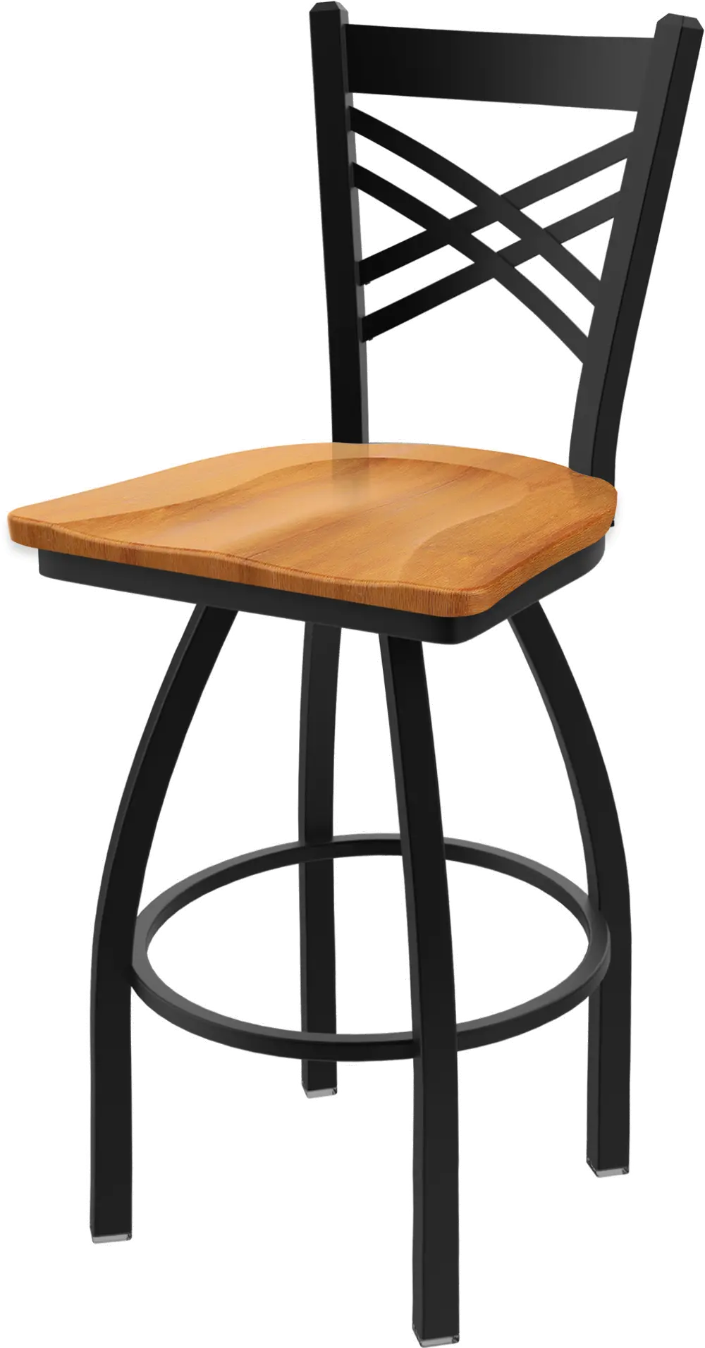 Black and Maple Swivel Counter Height Stool - Catalina-1
