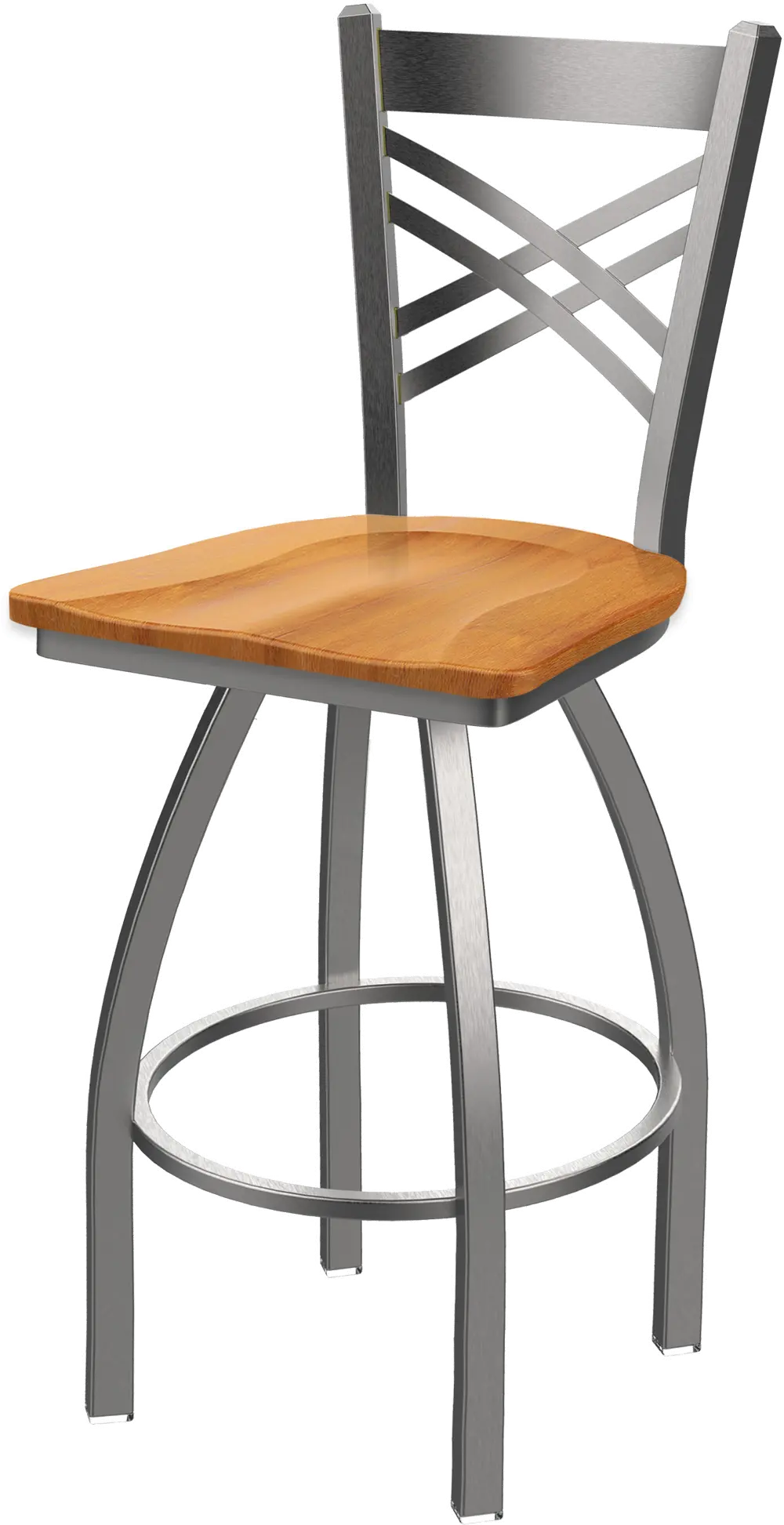 Stainless Steel and Maple Swivel Counter Height Stool - Catalina-1