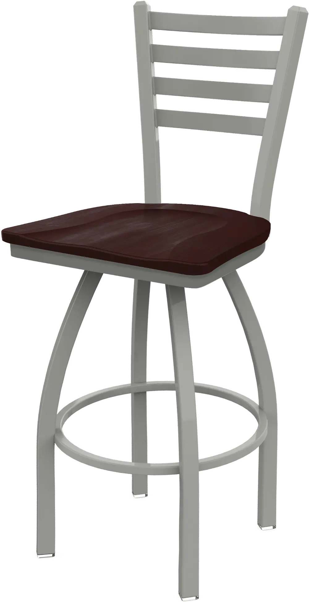 Nickel and Cherry Swivel Counter Height Stool - Jackie-1