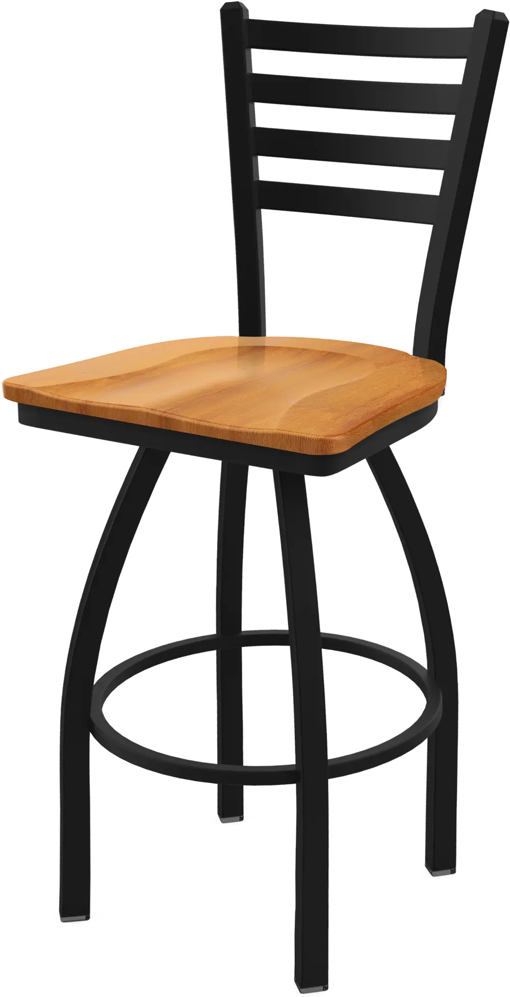 Black and Natural Swivel Counter Height Stool - Jackie-1