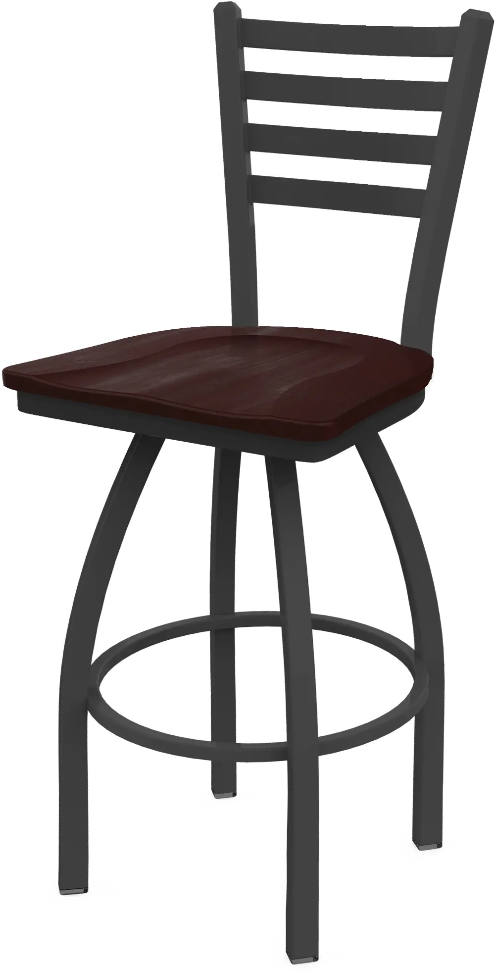Pewter Metal and Wood Swivel Counter Height Stool - Jackie-1