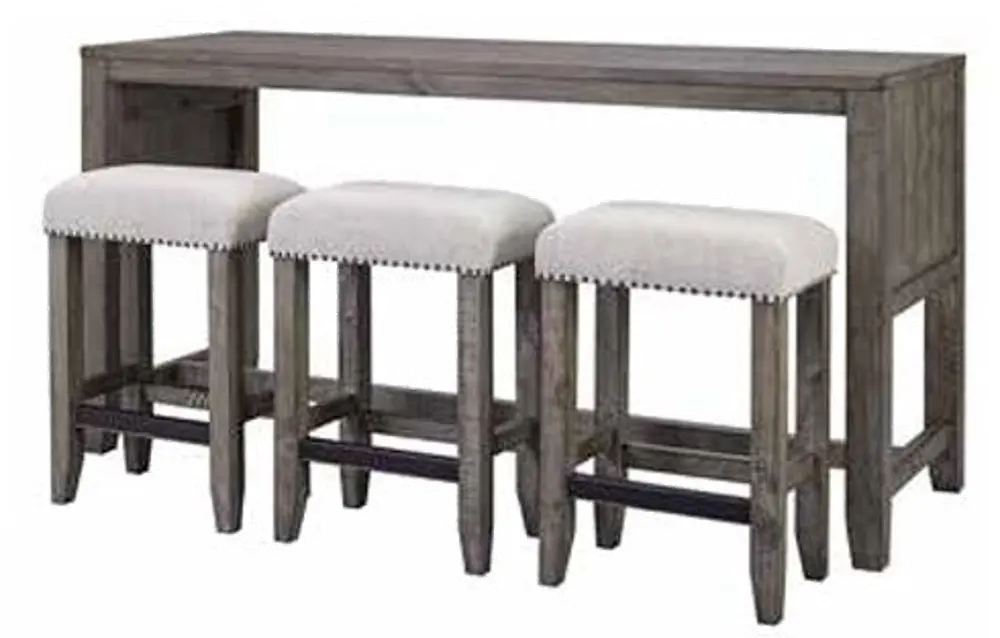 Tustin Gray Sofa Table and Counter Stools-1
